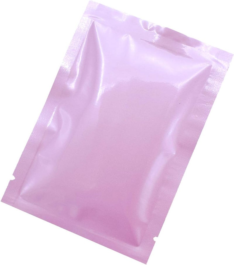 QQ Studio 100 PCS Metallic Mylar Foil Open Top Sealable Bags (7x10cm (2.7x3.9"), 100x Light Pink) - Image 1